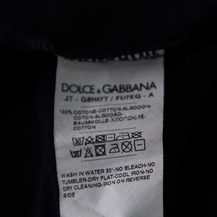 Pre Owned Dolce & Gabbana Midnight Blue Cotton Knit Crewneck T-Shirt L