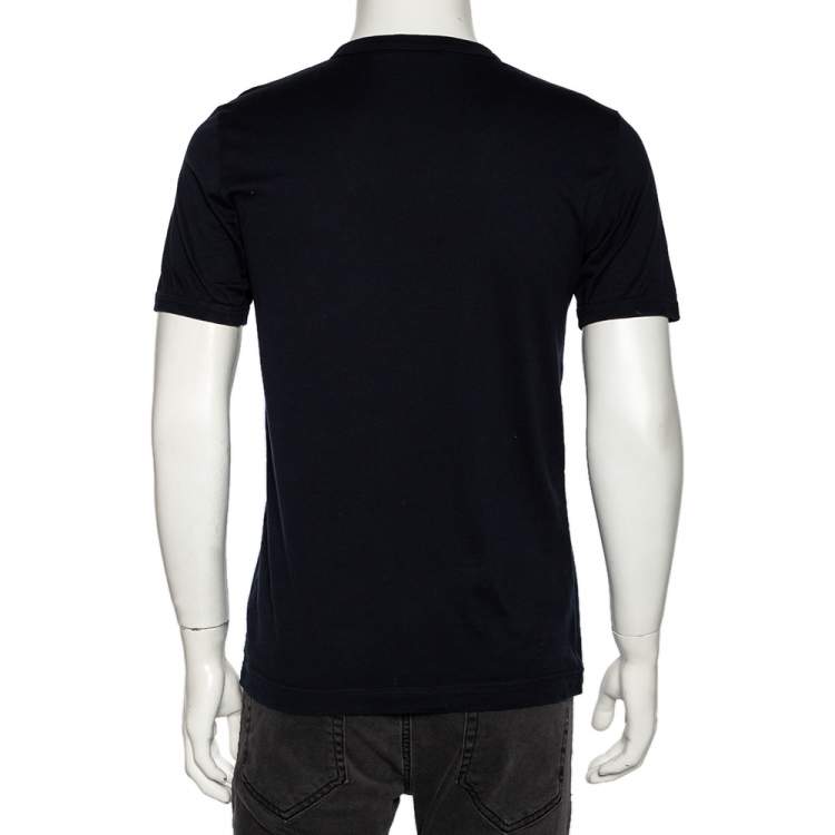 Pre Owned Dolce & Gabbana Midnight Blue Cotton Knit Crewneck T-Shirt L