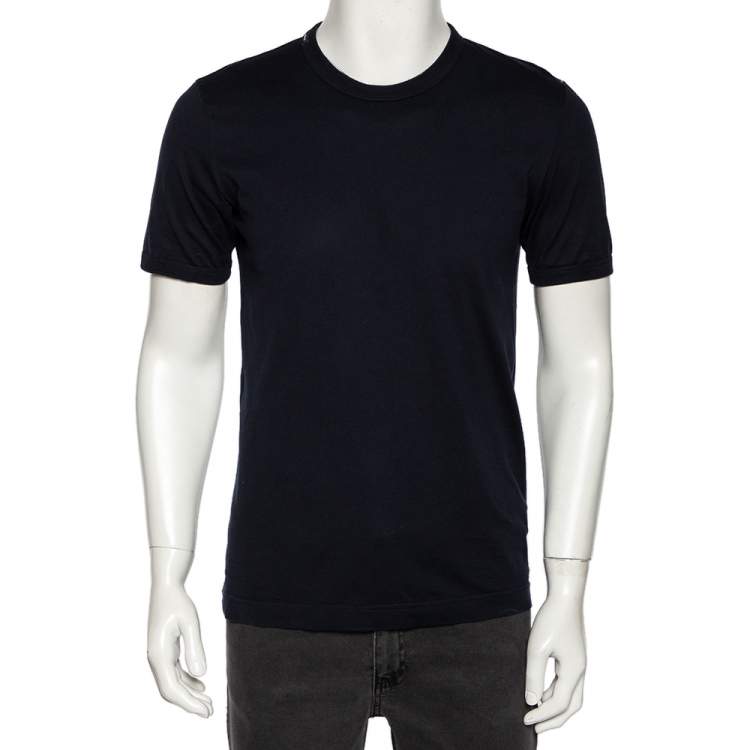 Pre Owned Dolce & Gabbana Midnight Blue Cotton Knit Crewneck T-Shirt L
