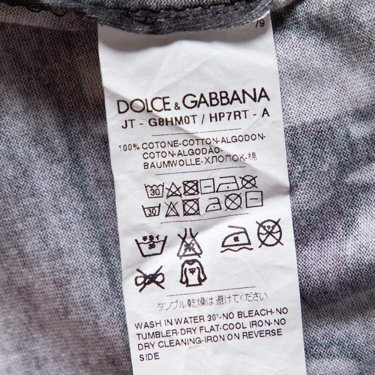 Pre Owned Dolce & Gabbana Monochrome Giuseppe Leone Printed Crewneck T-Shirt S