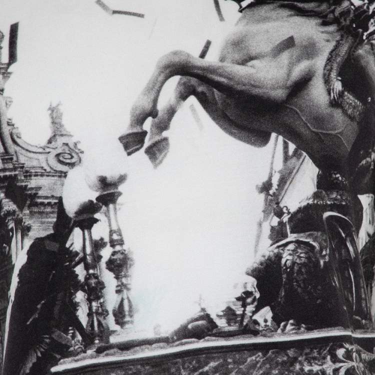 Pre Owned Dolce & Gabbana Monochrome Giuseppe Leone Printed Crewneck T-Shirt S