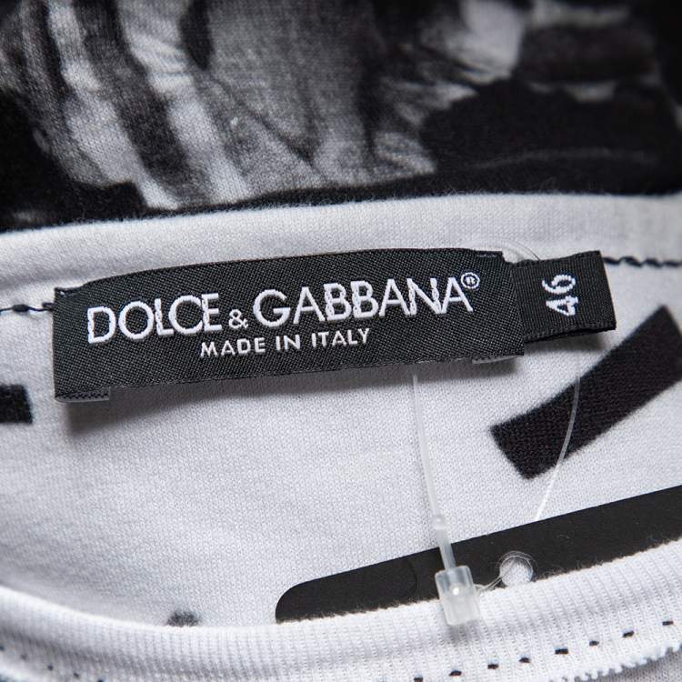 Pre Owned Dolce & Gabbana Monochrome Giuseppe Leone Printed Crewneck T-Shirt S