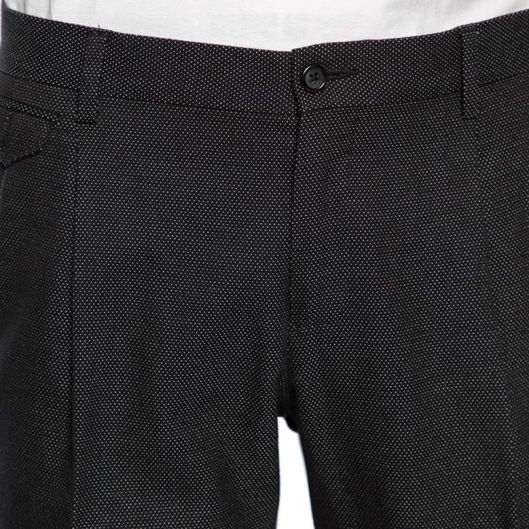 مملوكة مسبقًا Dolce & Gabbana Black Cotton Micro Dotted Pants L