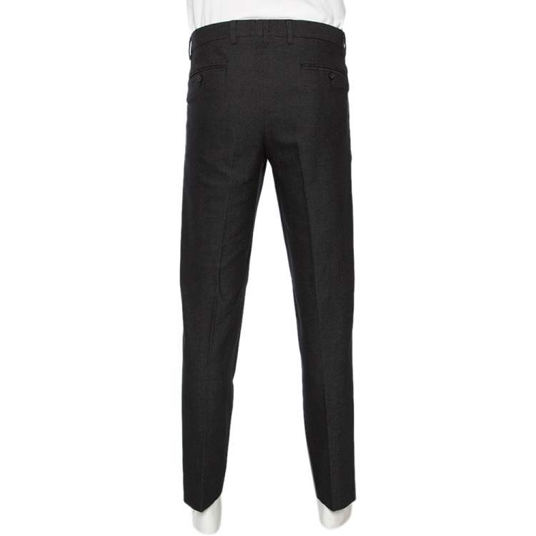 مملوكة مسبقًا Dolce & Gabbana Black Cotton Micro Dotted Pants L
