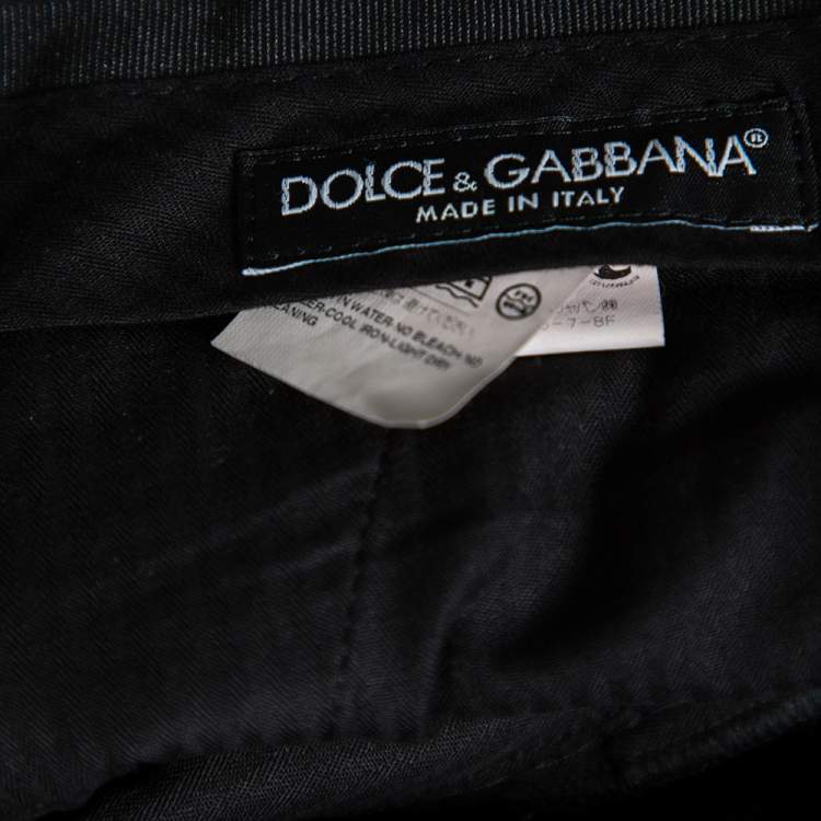 مملوكة مسبقًا Dolce & Gabbana Black Cotton Micro Dotted Pants L