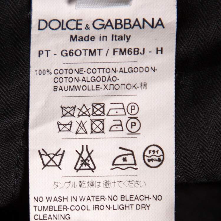 مملوكة مسبقًا Dolce & Gabbana Black Cotton Micro Dotted Pants L