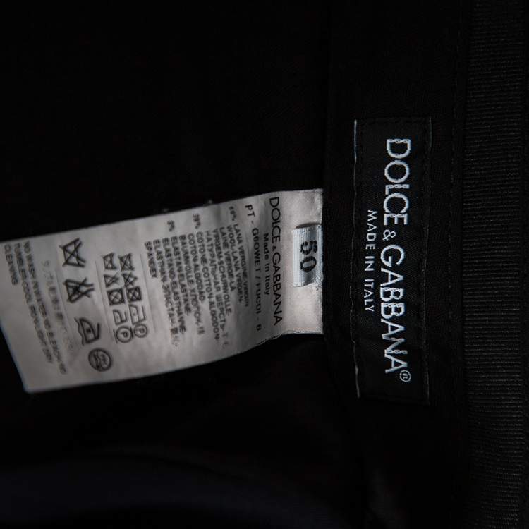 Pre Owned Dolce & Gabbana Navy Blue Wool Tapered Classic Trousers L 