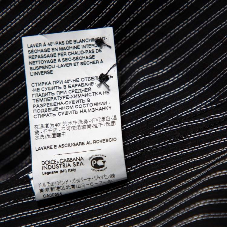 Pre Owned Dolce & Gabbana Black Striped Cotton Gold Label Shirt M 