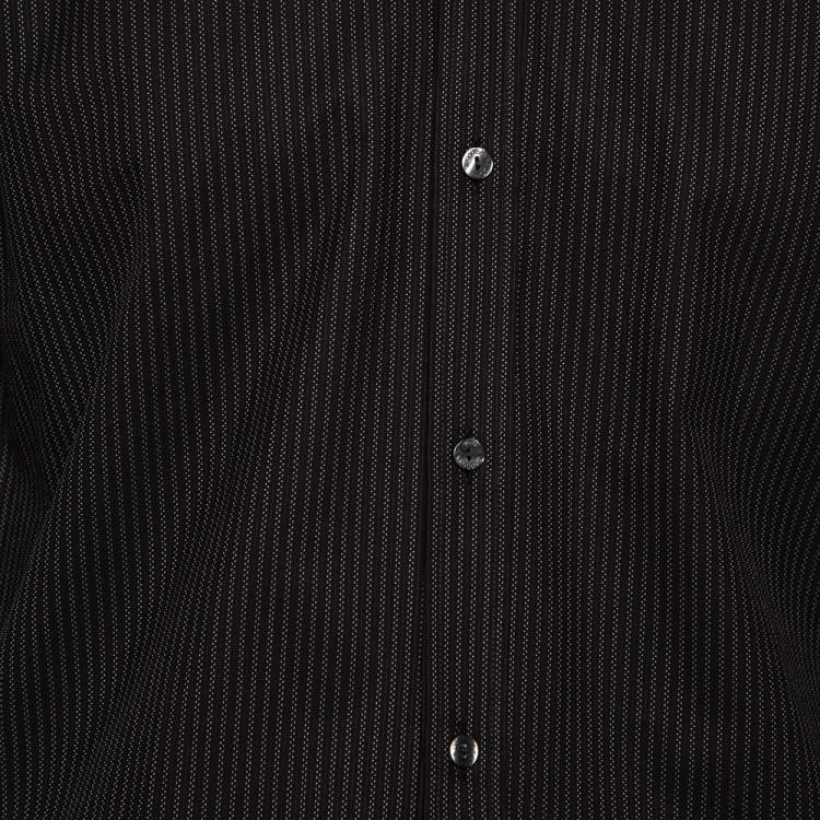 Pre Owned Dolce & Gabbana Black Striped Cotton Gold Label Shirt M 