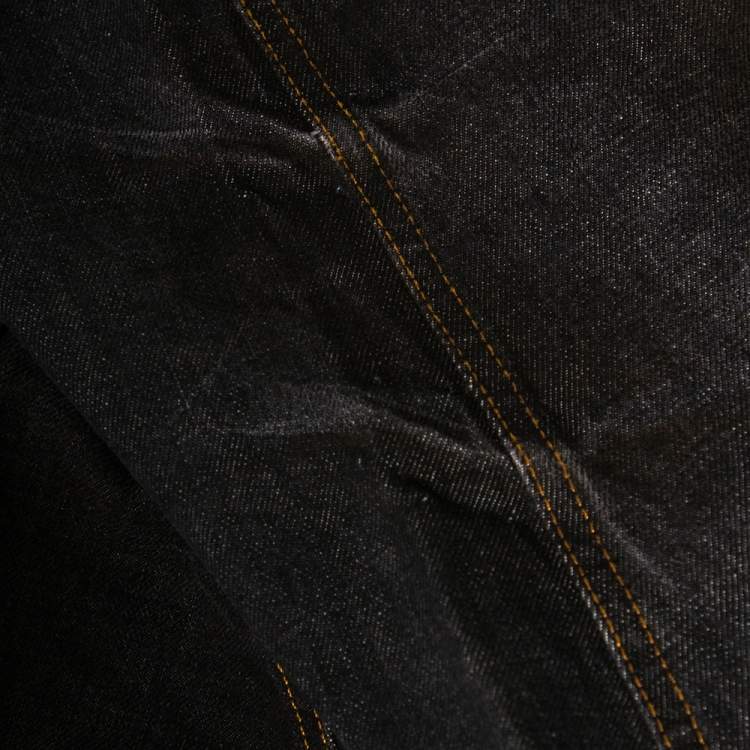 Pre Owned Dolce & Gabbana Brown Muddy Effect Denim 14 Fit Jeans L