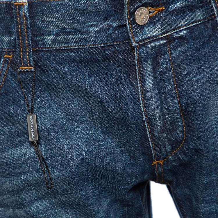 Pre Owned Dolce & Gabbana Medium Wash Blue Denim 14 Fit Jeans L