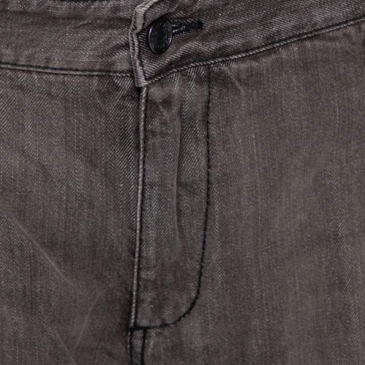 Pre Owned Dolce & Gabbana Brown Denim Biker Jeans L