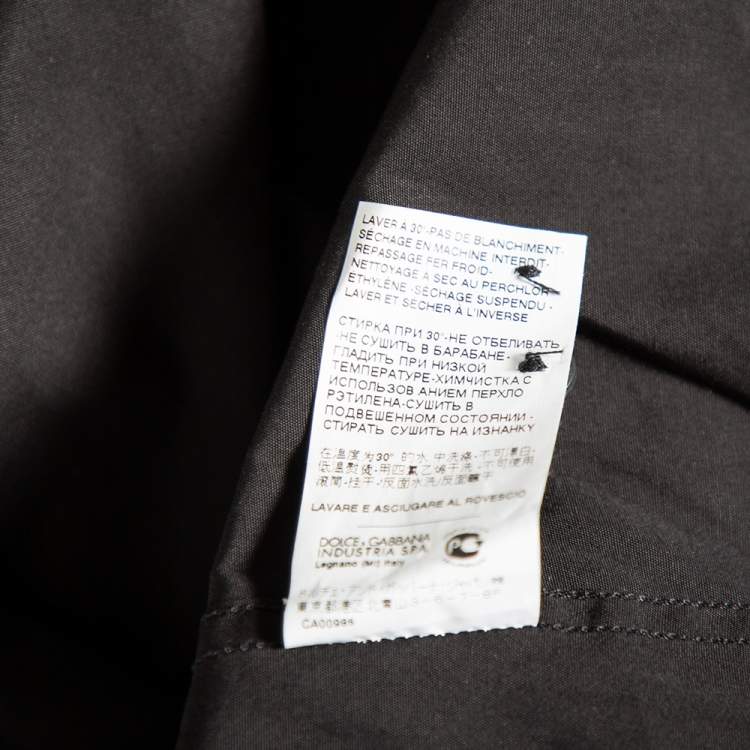 Pre Owned Dolce & Gabbana Black Cotton Front Button Shirt M 