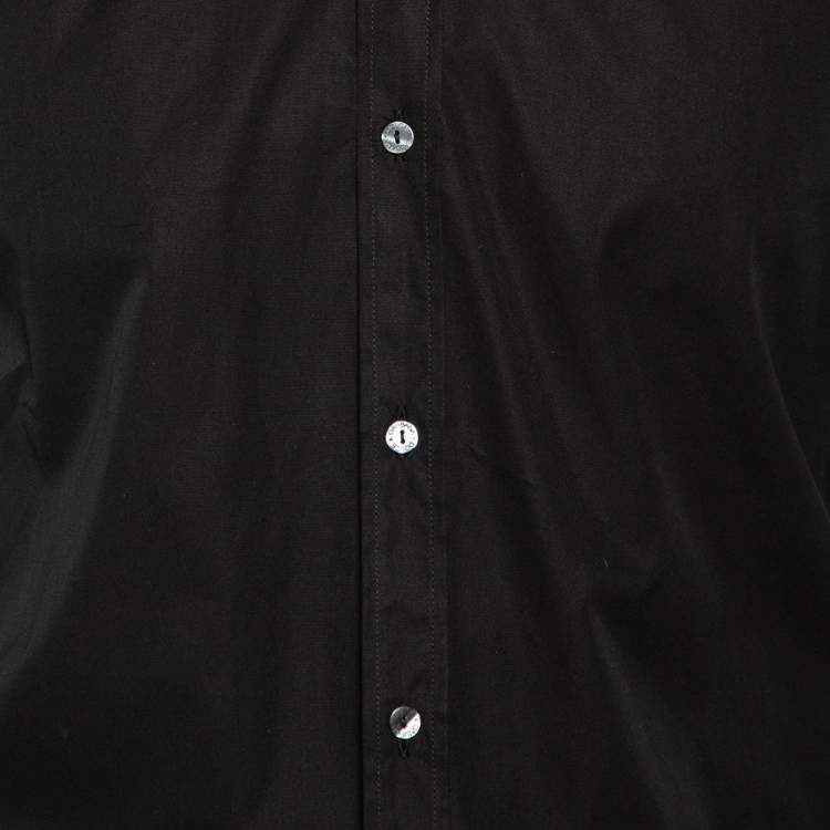 Pre Owned Dolce & Gabbana Black Cotton Front Button Shirt M 
