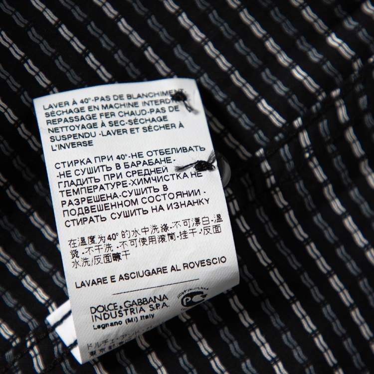 Pre Owned Dolce & Gabbana Black Patterned Cotton Gold Label Shirt M 