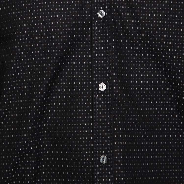 Pre Owned Dolce & Gabbana Black Patterned Cotton Gold Label Shirt M 