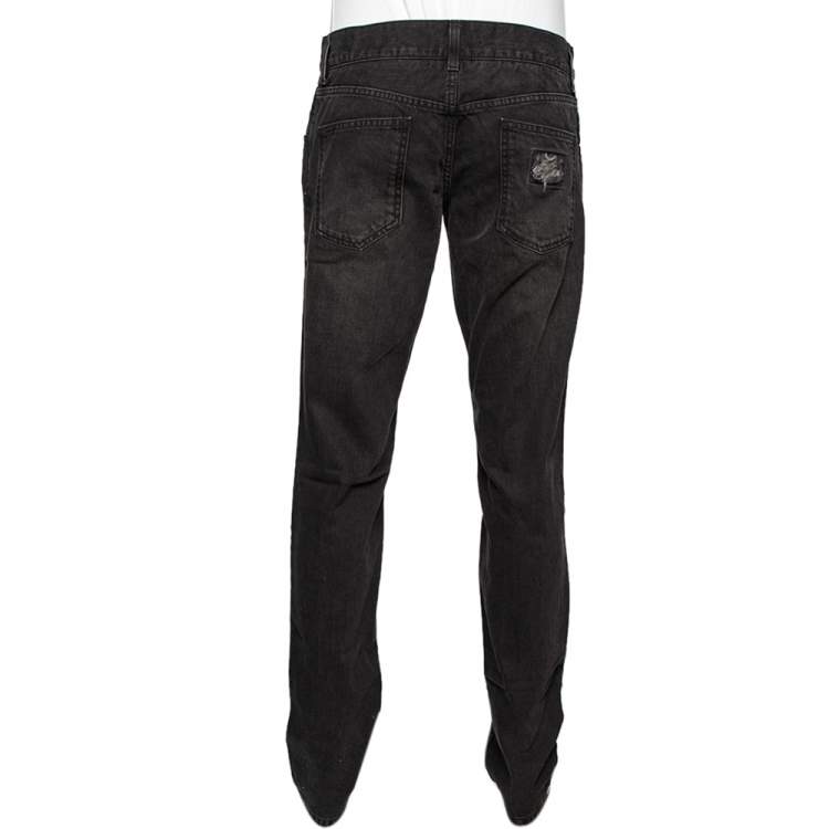 مملوكة مسبقًا Dolce & Gabbana Charcoal Grey Dark Wash Denim Fit 12 Jeans L