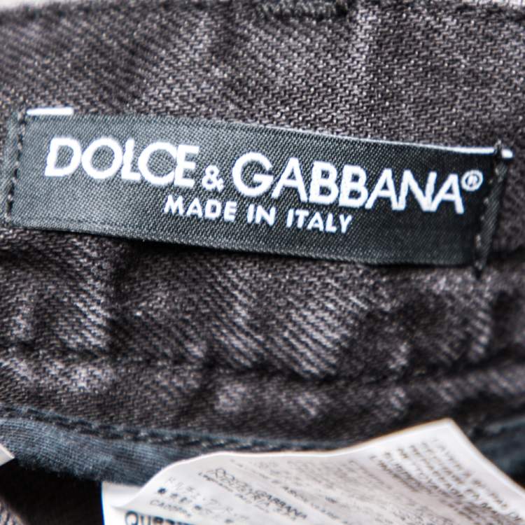 مملوكة مسبقًا Dolce & Gabbana Charcoal Grey Dark Wash Denim Fit 12 Jeans L