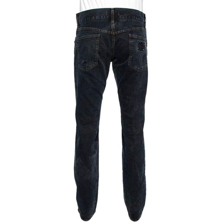 Pre Owned Dolce & Gabbana Indigo Dark Washed Denim Fit 14 Jeans L 