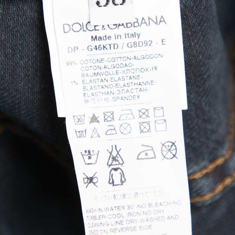 Pre Owned Dolce & Gabbana Indigo Dark Washed Denim Fit 14 Jeans L 