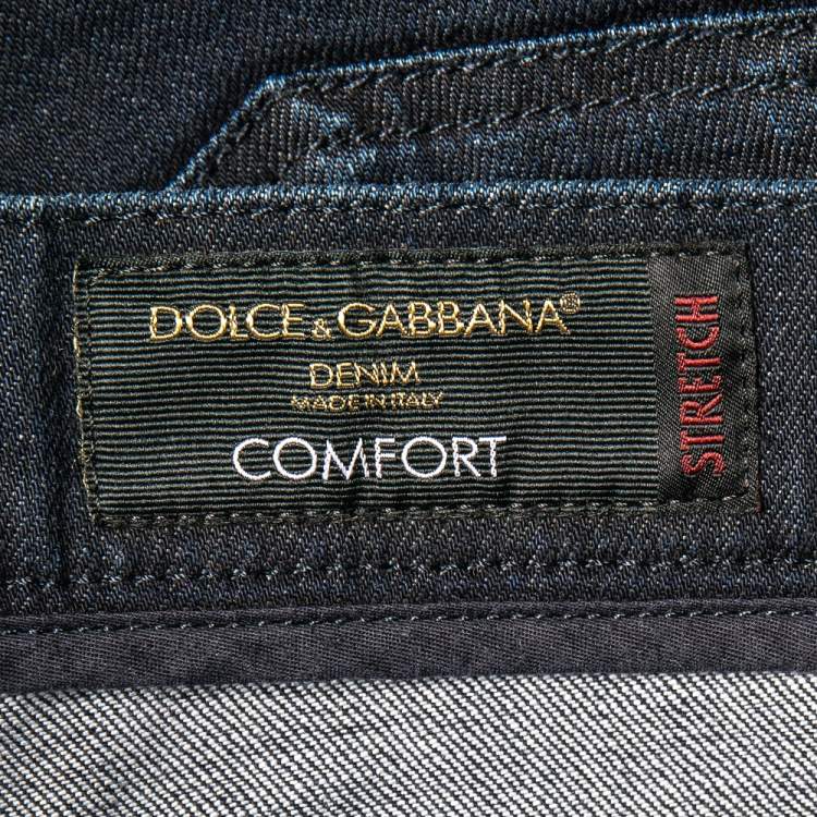 Pre Owned Dolce & Gabbana Dark Blue Denim Stretch Fit Comfort Jeans M 