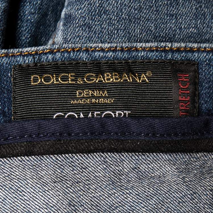 Pre Owned Dolce & Gabbana Blue Faded Effect Denim Stretch Fit Comfort Jeans S 