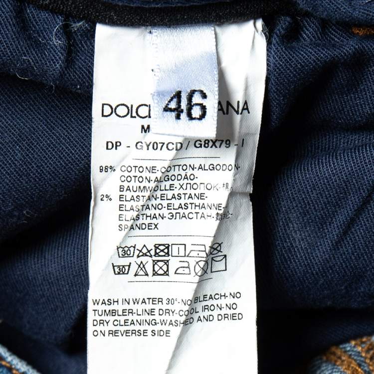 Pre Owned Dolce & Gabbana Blue Faded Effect Denim Stretch Fit Comfort Jeans S 