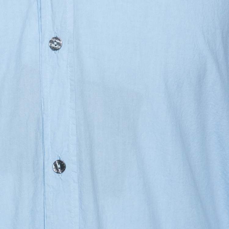 Pre Owned Dolce & Gabbana Sky Blue Cotton Button Front Martini Shirt M 
