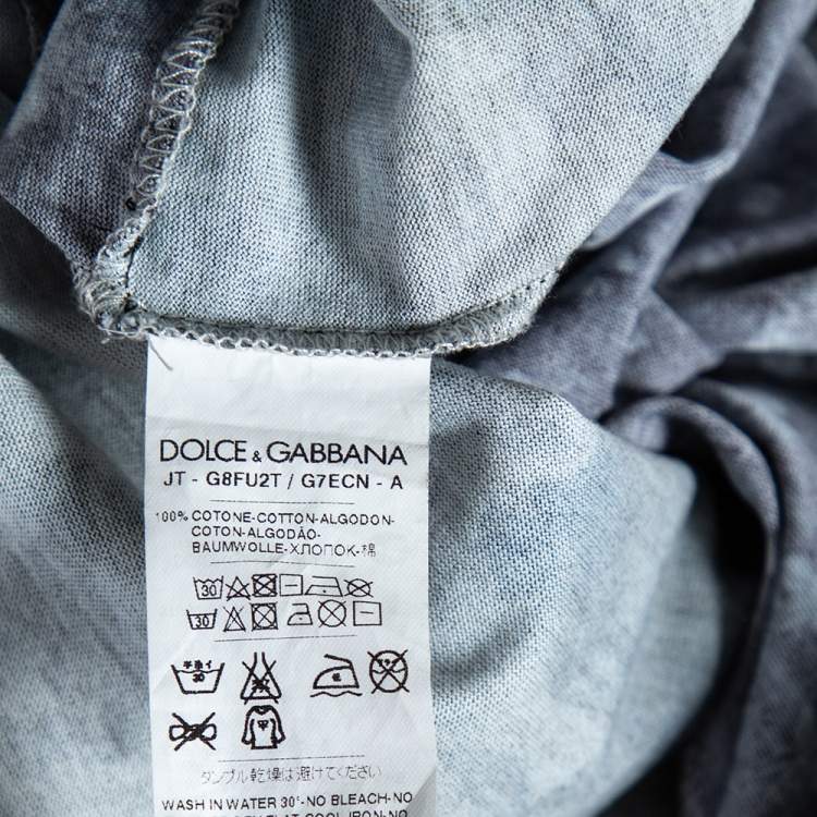 مملوكة مسبقًا Dolce & Gabbana Tricolored Cotton Camo Bee Crown Print T-Shirt L 