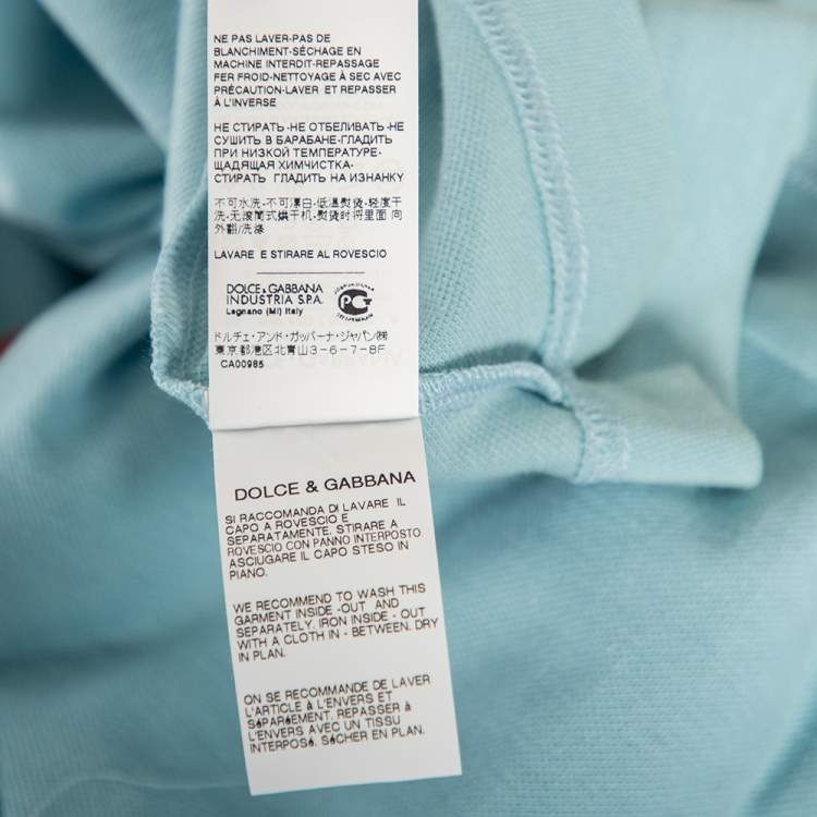 Pre Owned Dolce & Gabbana Light Cotton DG Logo Polo T Shirt L