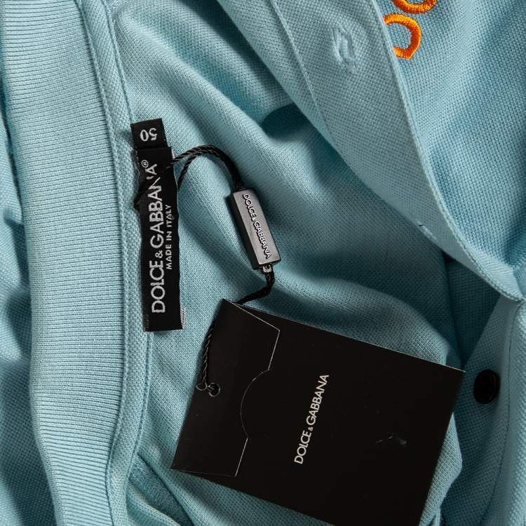 Pre Owned Dolce & Gabbana Light Cotton DG Logo Polo T Shirt L