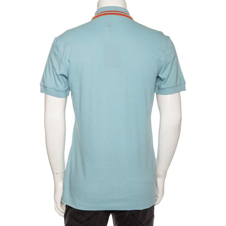 Pre Owned Dolce & Gabbana Light Cotton DG Logo Polo T Shirt L