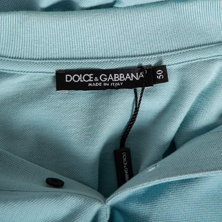 Pre Owned Dolce & Gabbana Light Cotton DG Logo Polo T Shirt L