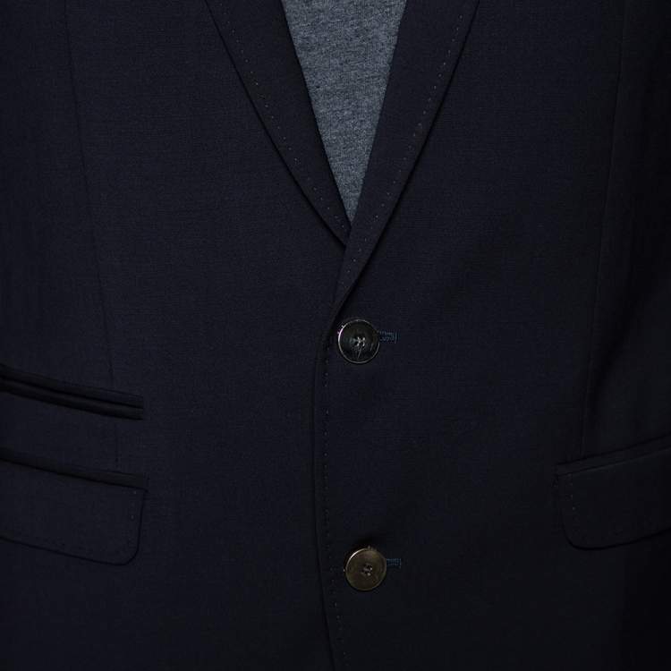 Pre Owned Dolce & Gabbana Navy Blue Wool Single Breasted Brad Blazer M