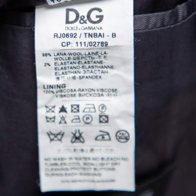 Pre Owned Dolce & Gabbana Navy Blue Wool Single Breasted Brad Blazer M