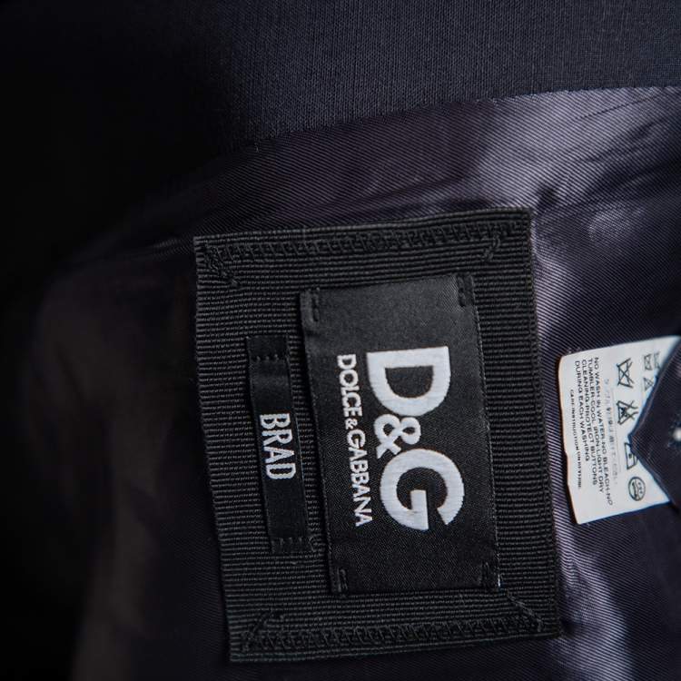 Pre Owned Dolce & Gabbana Navy Blue Wool Single Breasted Brad Blazer M