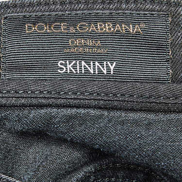 Pre Owned Dolce & Gabbana Black Denim Skinny Jeans XL