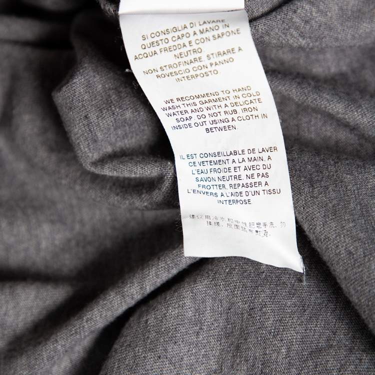 Pre Owned Dolce & Gabbana Grey Cotton V Neck T-Shirt S