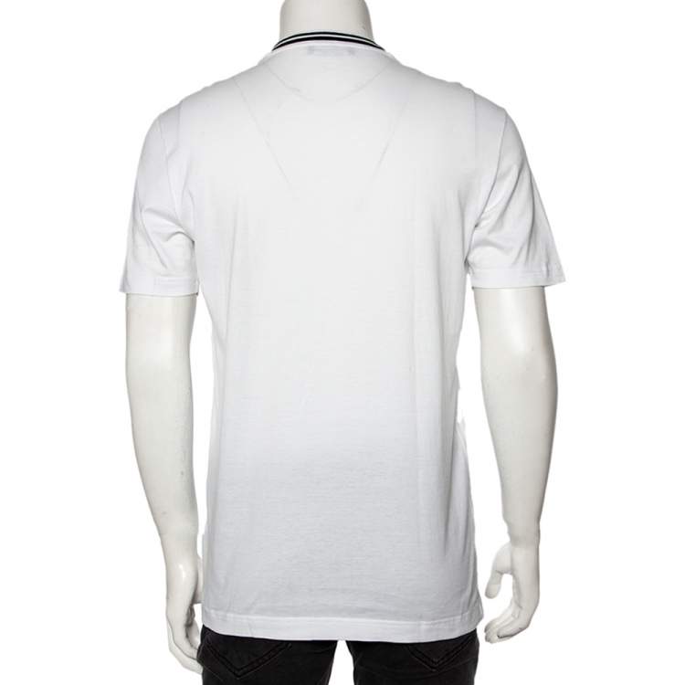 Pre Owned Dolce & Gabbana White Panda Printed Cotton Crewneck T-Shirt L
