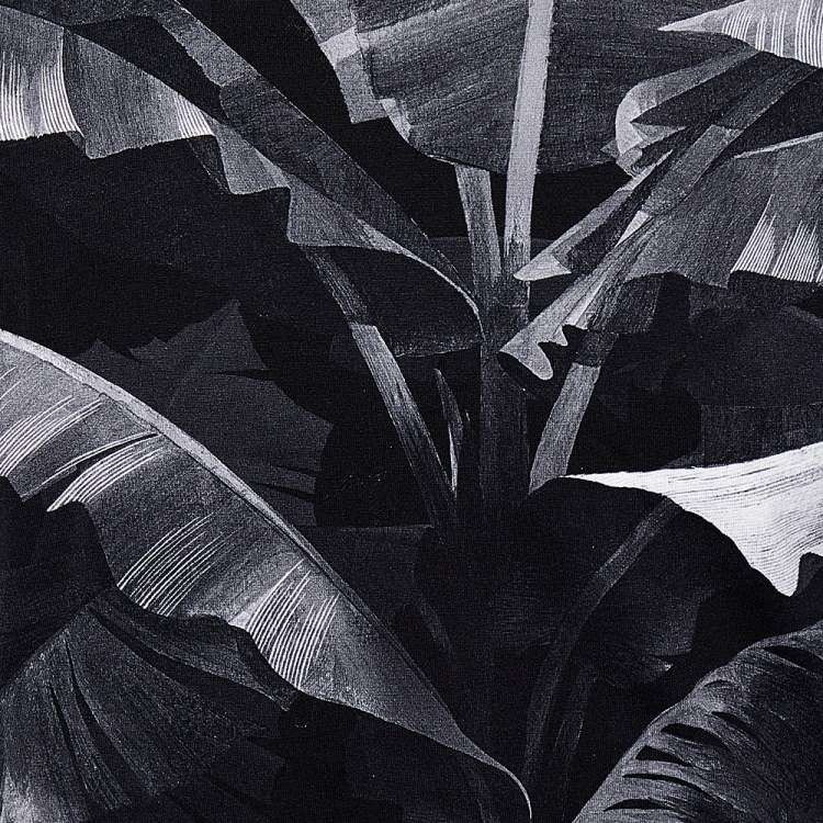 Pre Owned Dolce & Gabbana Black Banana Leaf Printed Cotton Crewneck T-Shirt M