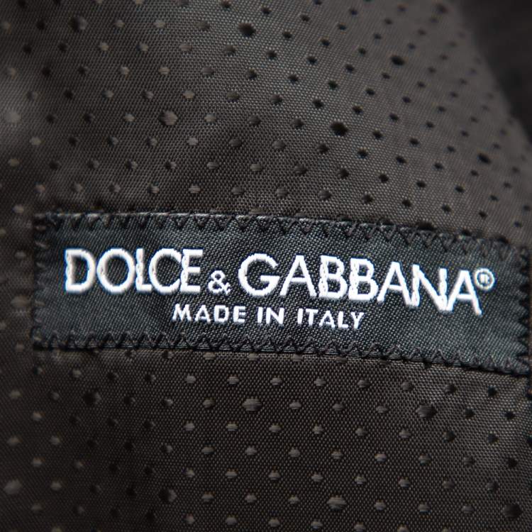Pre Owned Dolce & Gabbana Black Patterned Wool Button Front Waistcoat M