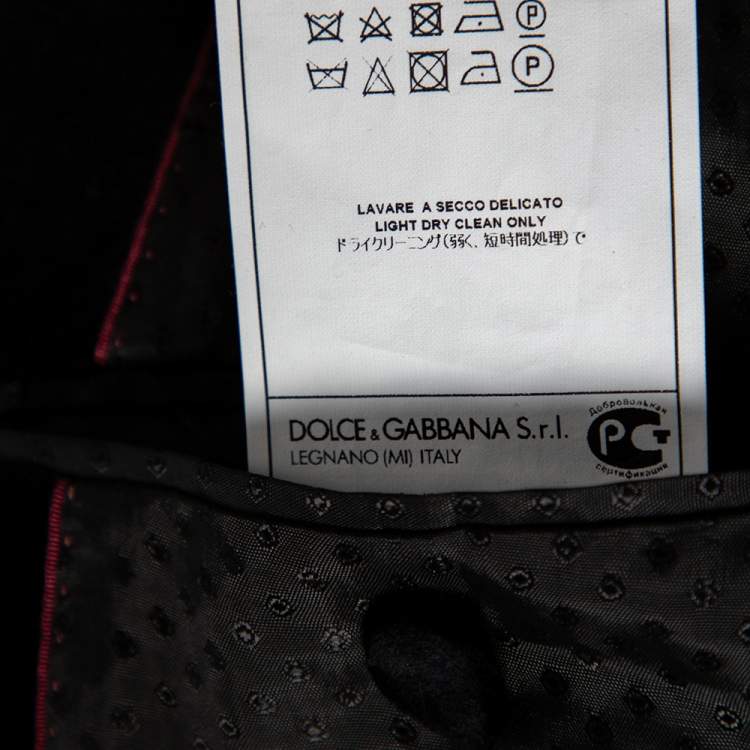 Pre Owned Dolce & Gabbana Metallic Jacquard And Velvet Trimmed Martini Tuxedo L