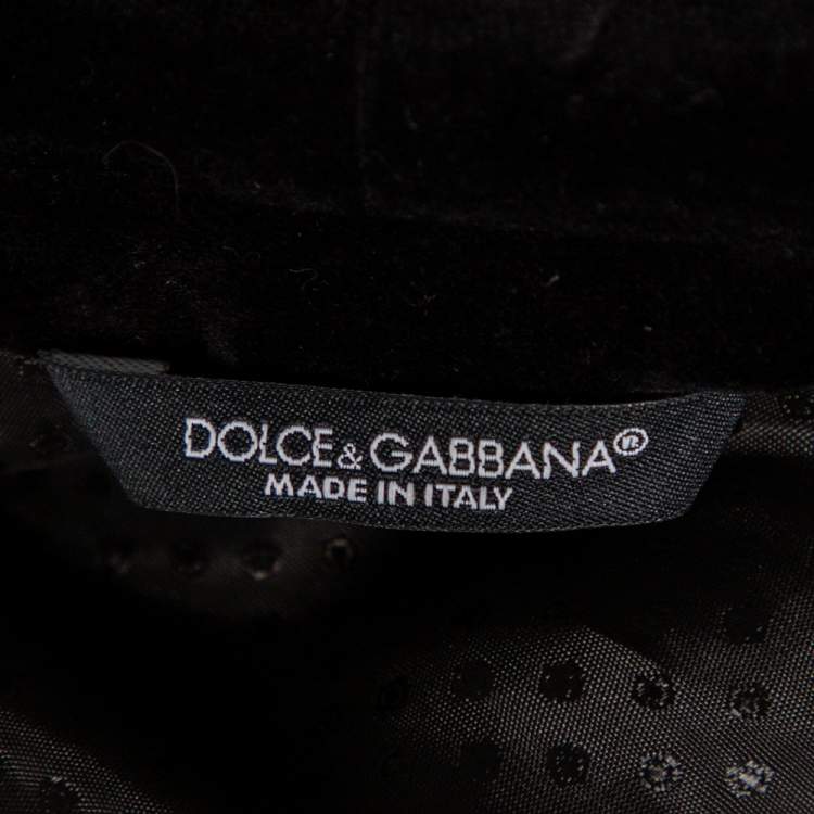 Pre Owned Dolce & Gabbana Metallic Jacquard And Velvet Trimmed Martini Tuxedo L