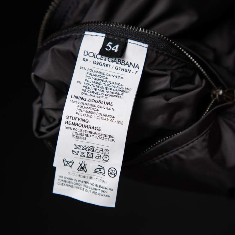 Pre Owned Dolce & Gabbana Grey Synthetic Bee & Crown Embroidered Jacket XXL