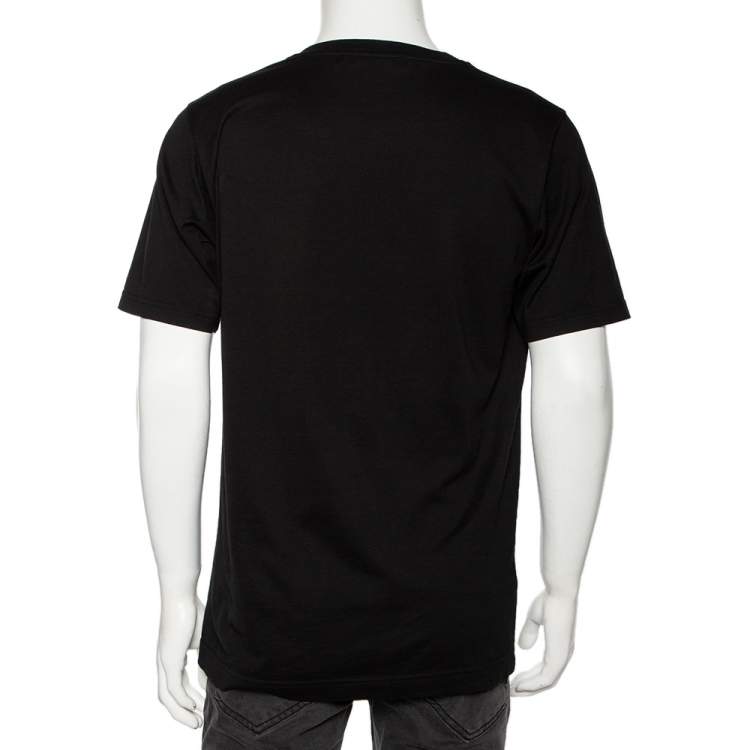 Pre Owned Dolce & Gabbana Black DG Royals Printed Cotton Short Sleeve T-Shirt M