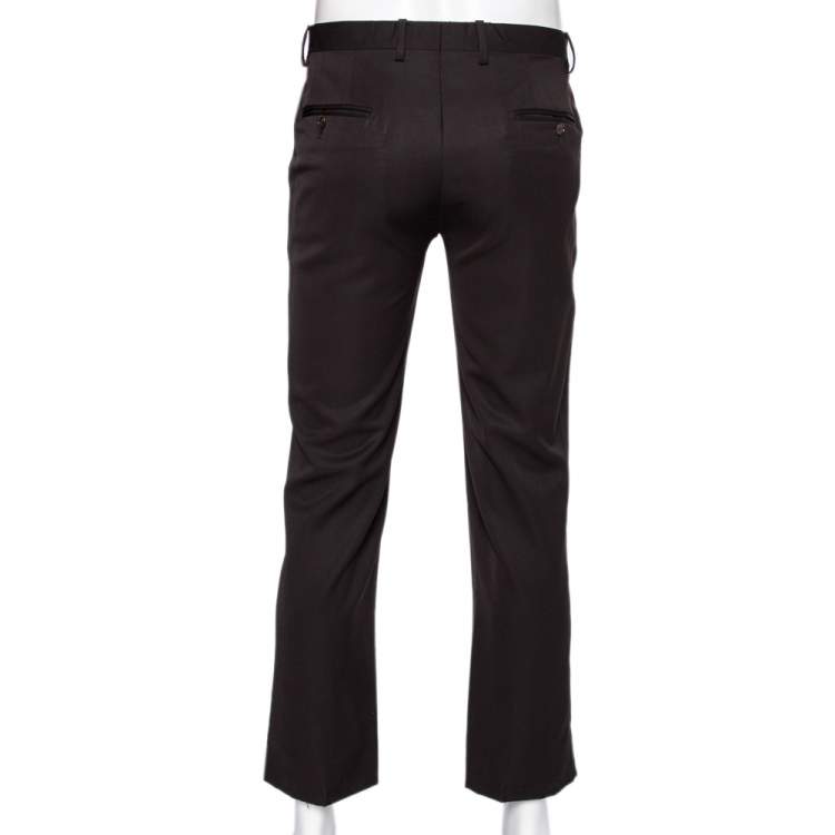 مملوكة مسبقًا Dolce & Gabbana Dark Brown Wool Formal Pants M