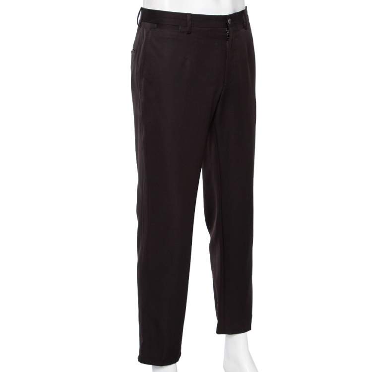 مملوكة مسبقًا Dolce & Gabbana Dark Brown Wool Formal Pants M