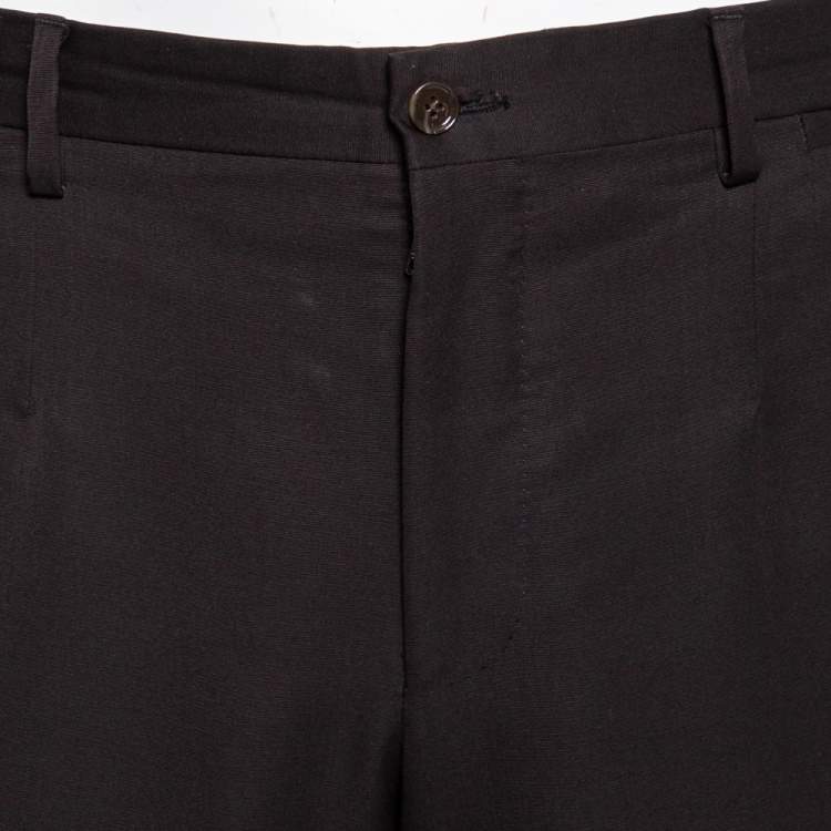 مملوكة مسبقًا Dolce & Gabbana Dark Brown Wool Formal Pants M