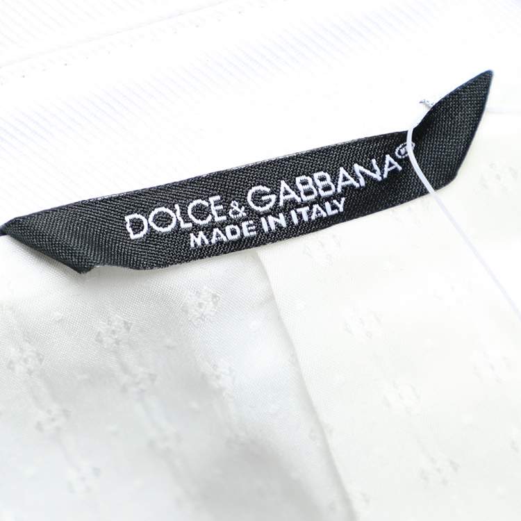 Pre Owned Dolce & Gabbana White Cotton Double Breasted Blazer M