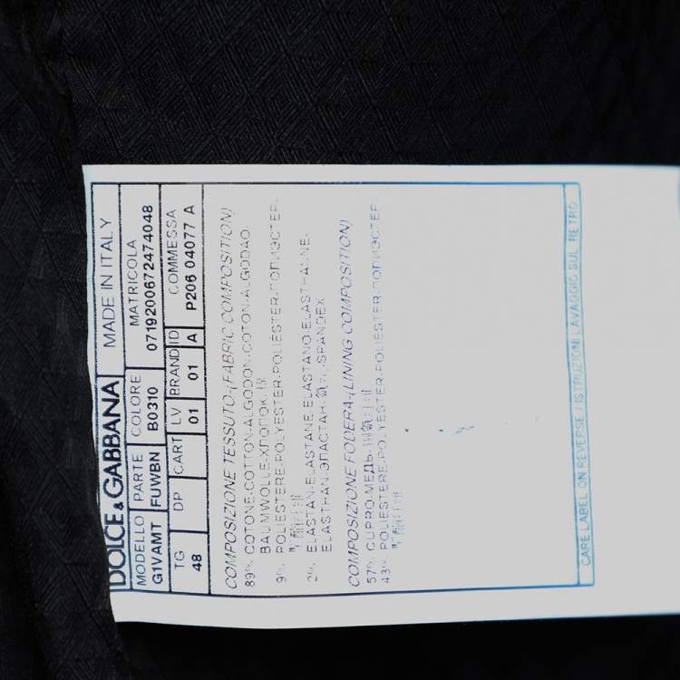 Pre Owned Dolce & Gabbana Blue Velvet Sleeveless Vest M